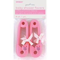 Pink Safety Pin Baby Shower Fa...